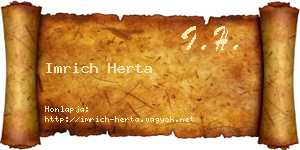 Imrich Herta névjegykártya